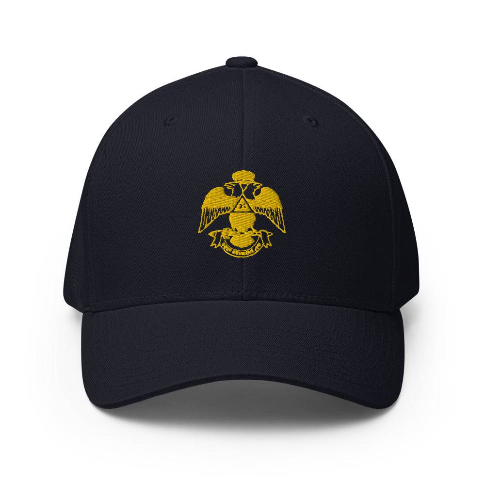 33rd Degree Scottish Rite Baseball Cap - Wings Down Golden Embroidery