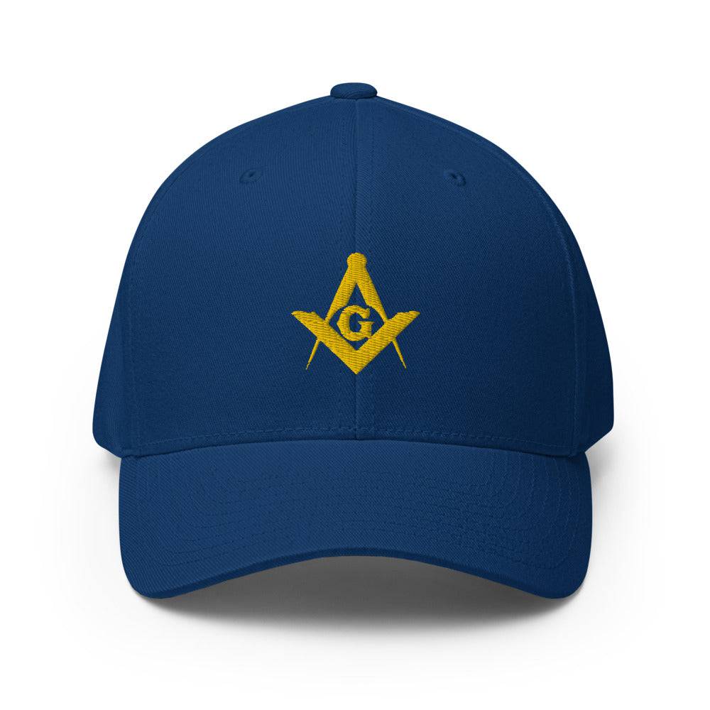 Master Mason Blue Lodge Baseball Cap - Square and Compass G Golden Embroidery