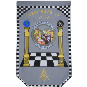 Custom Masonic Banner - Machine Embroidery Expose - Bricks Masons