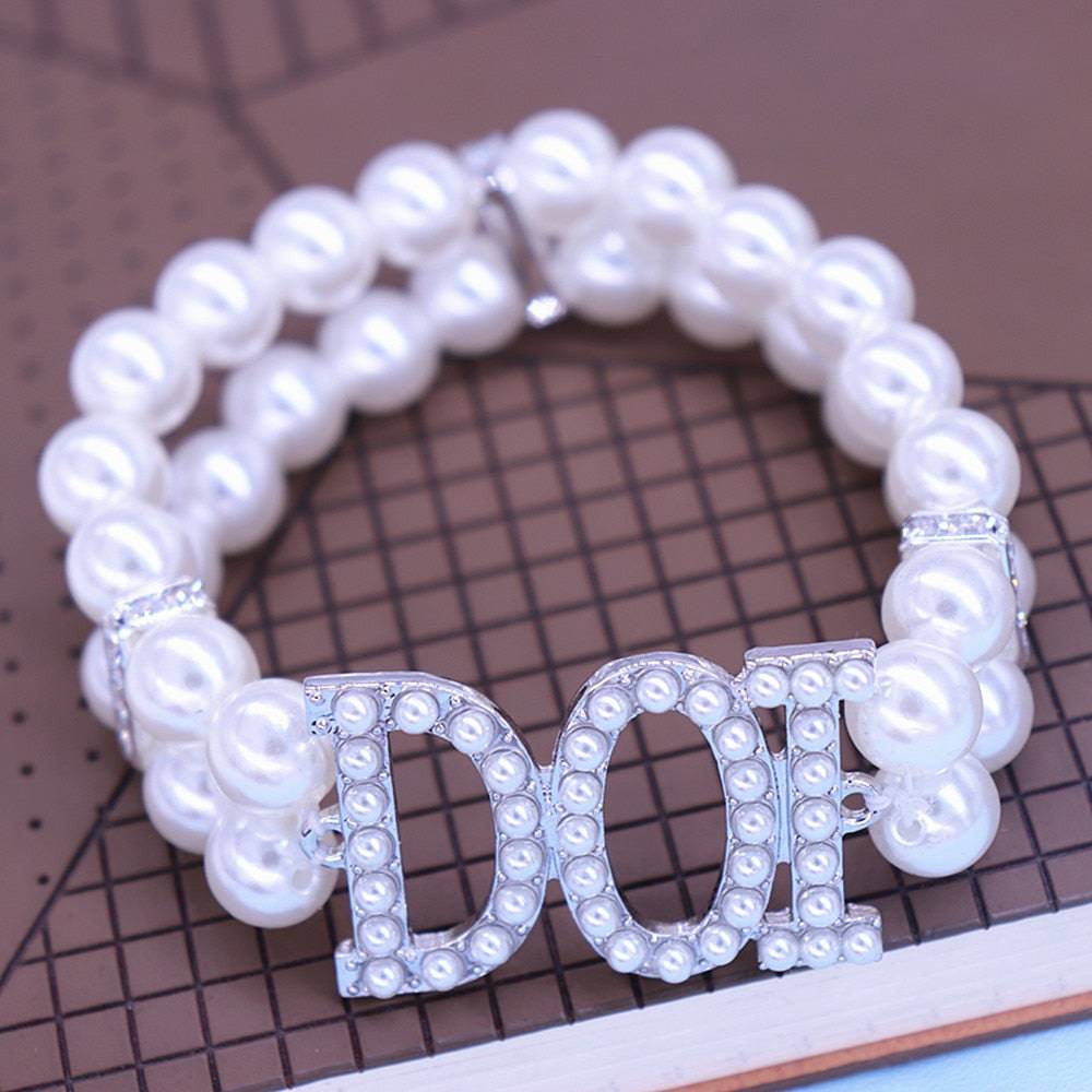 DOI Bracelet - Handmade Pearl Stretch - Bricks Masons