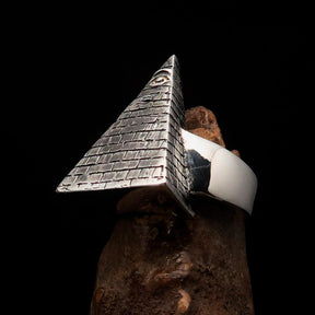 Eye Of Providence Ring - Silver All Seeing Eye Pyramid Sterling - Bricks Masons