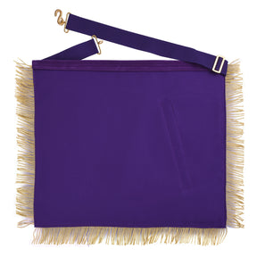 Grand Master Blue Lodge Apron - Purple Velvet Gold Bullion With Golden Braid Fringe - Bricks Masons
