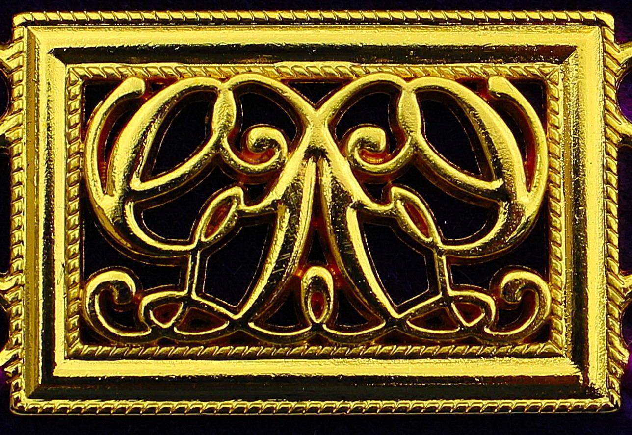 Grand Officers Blue Lodge Chain Collar - Gold Plated with Rhinestones - Bricks Masons