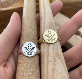 Master Mason Blue Lodge Ring - White Gold 10k Gold 14k - Bricks Masons