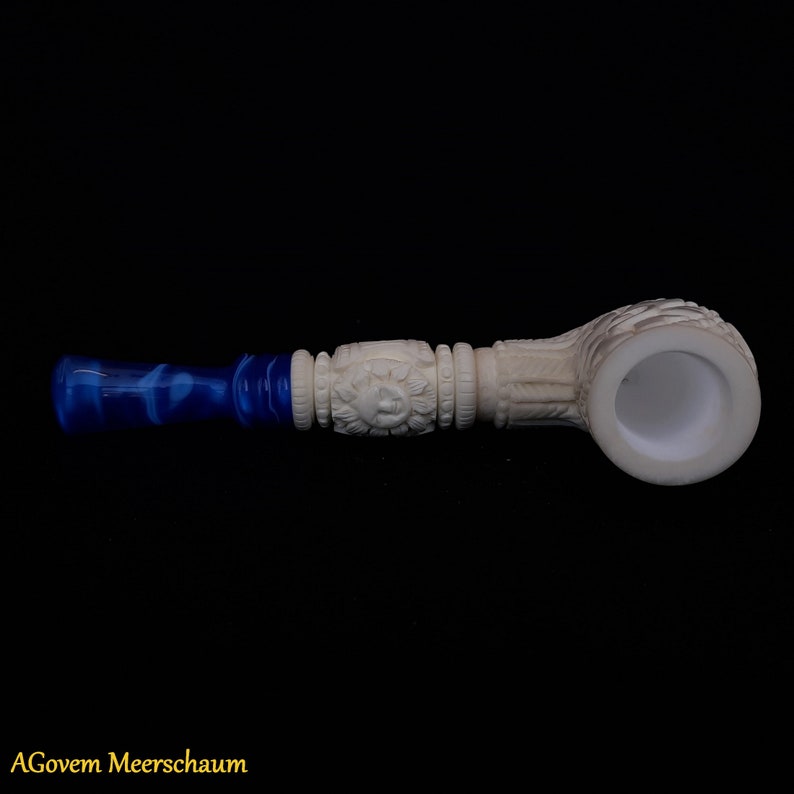Master Mason Blue Lodge Meerschaum Pipe - Handmade with Fitter Case - Bricks Masons