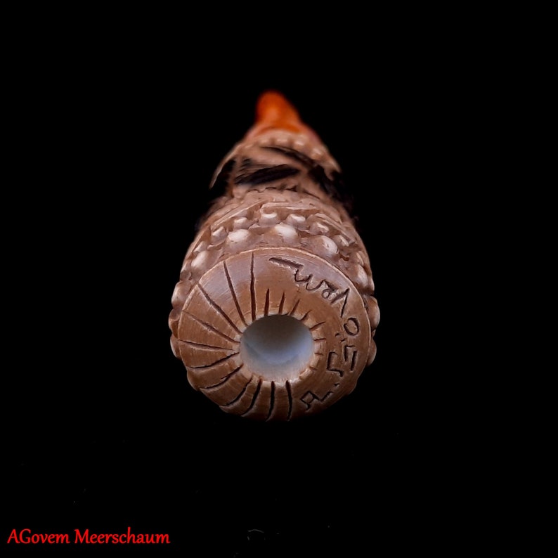 Master Mason Blue Lodge Cigarette Holder - Meerschaum & Natural Wax with Fitter Case - Bricks Masons