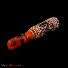 Master Mason Blue Lodge Cigarette Holder - Meerschaum & Natural Wax with Fitter Case - Bricks Masons