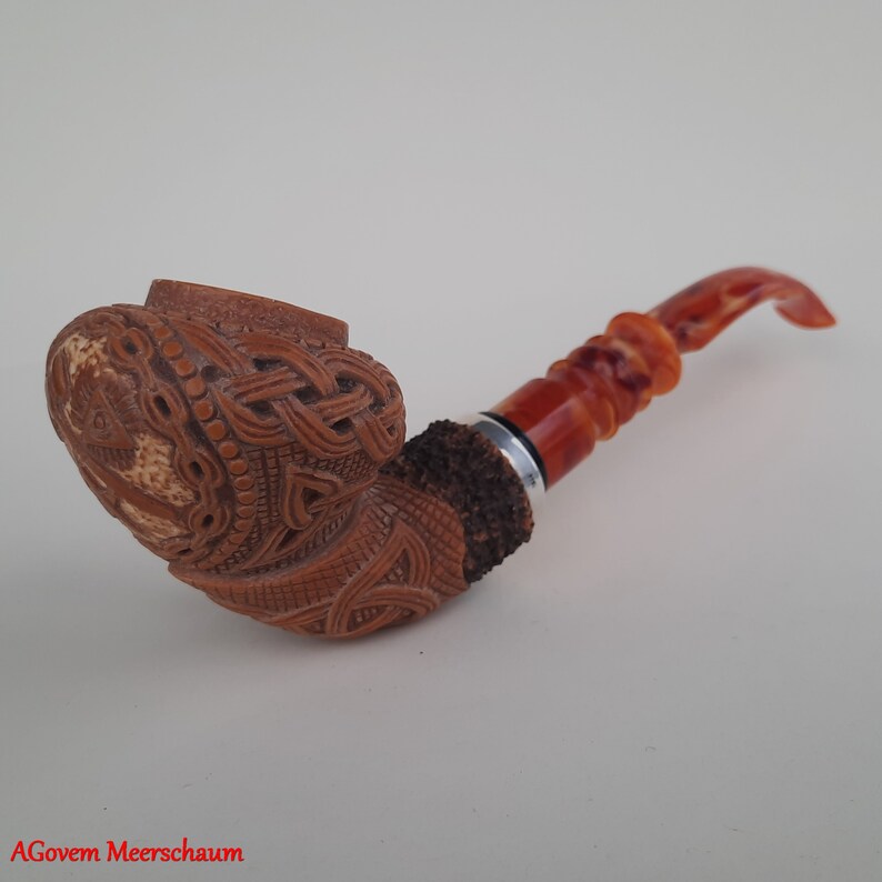 Master Mason Blue Lodge Meerschaum Pipe - Handmade with  Fitted Case & Tamper - Bricks Masons