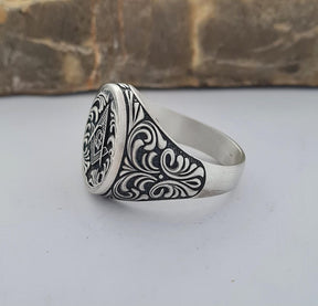 Master Mason Blue Lodge Ring - Handmade Sterling Silver Masonic - Bricks Masons