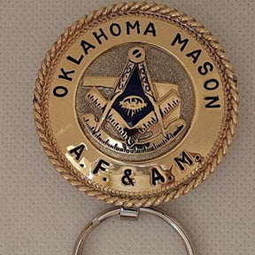 Past Master Blue Lodge Keychain - Handcrafted Oklahoma Mason All Seeing Eye - Bricks Masons