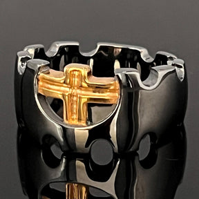 Knights Templar Ring - Sterling Silver Cross - Bricks Masons