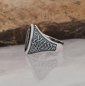 Master Mason Blue Lodge Ring - Sterling Silver Celtic Knotwork - Bricks Masons