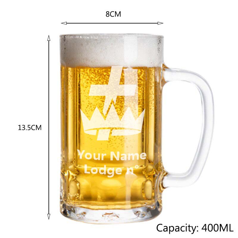 Knights Templar Commandery Beer Glass - Various Shapes - Bricks Masons