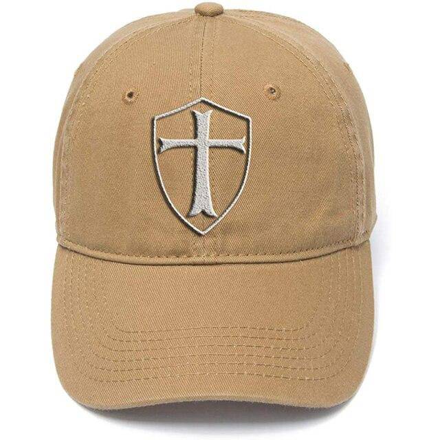 Knights Templar Baseball Cap - Shield Washed Cotton Adjustable (Multiple colors) - Bricks Masons