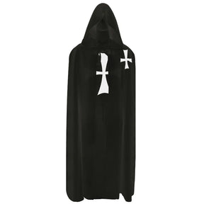 Knights Templar Cloak - White & Black Polyester - Bricks Masons