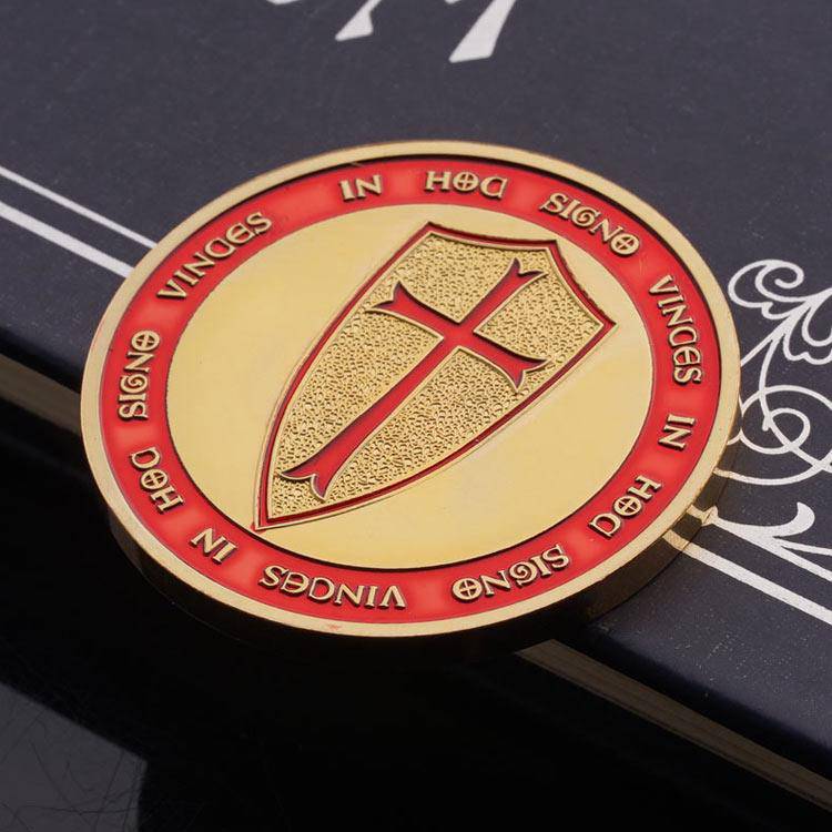 Knights Templar Commandery Coin - Cross Christ Soldiers Red - Bricks Masons