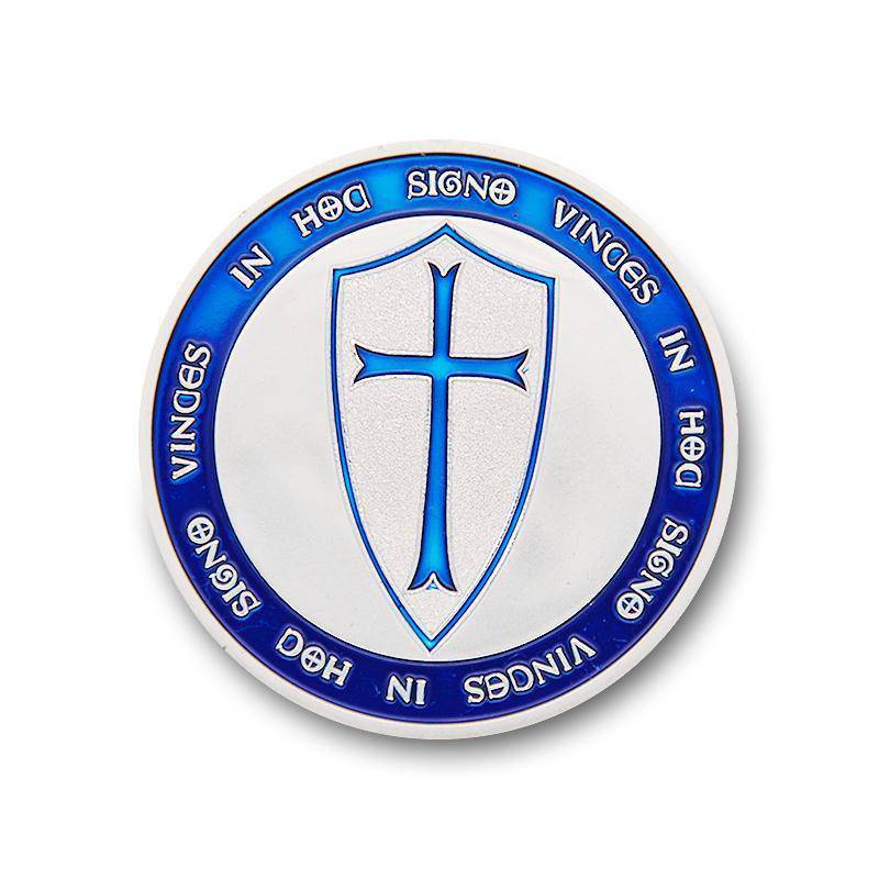 Knights Templar Commandery Coin - IN HOC SIGNO VINCES Navy Blue - Bricks Masons