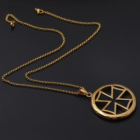 Knights Templar Commandery Necklace - Golden Vintage Cross - Bricks Masons