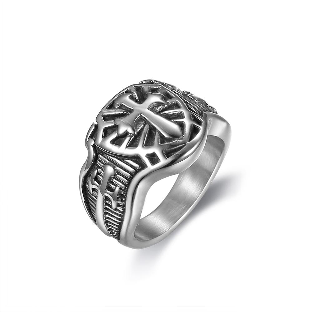 Knights Templar Ring - Armor Shield Cross Sword - Bricks Masons