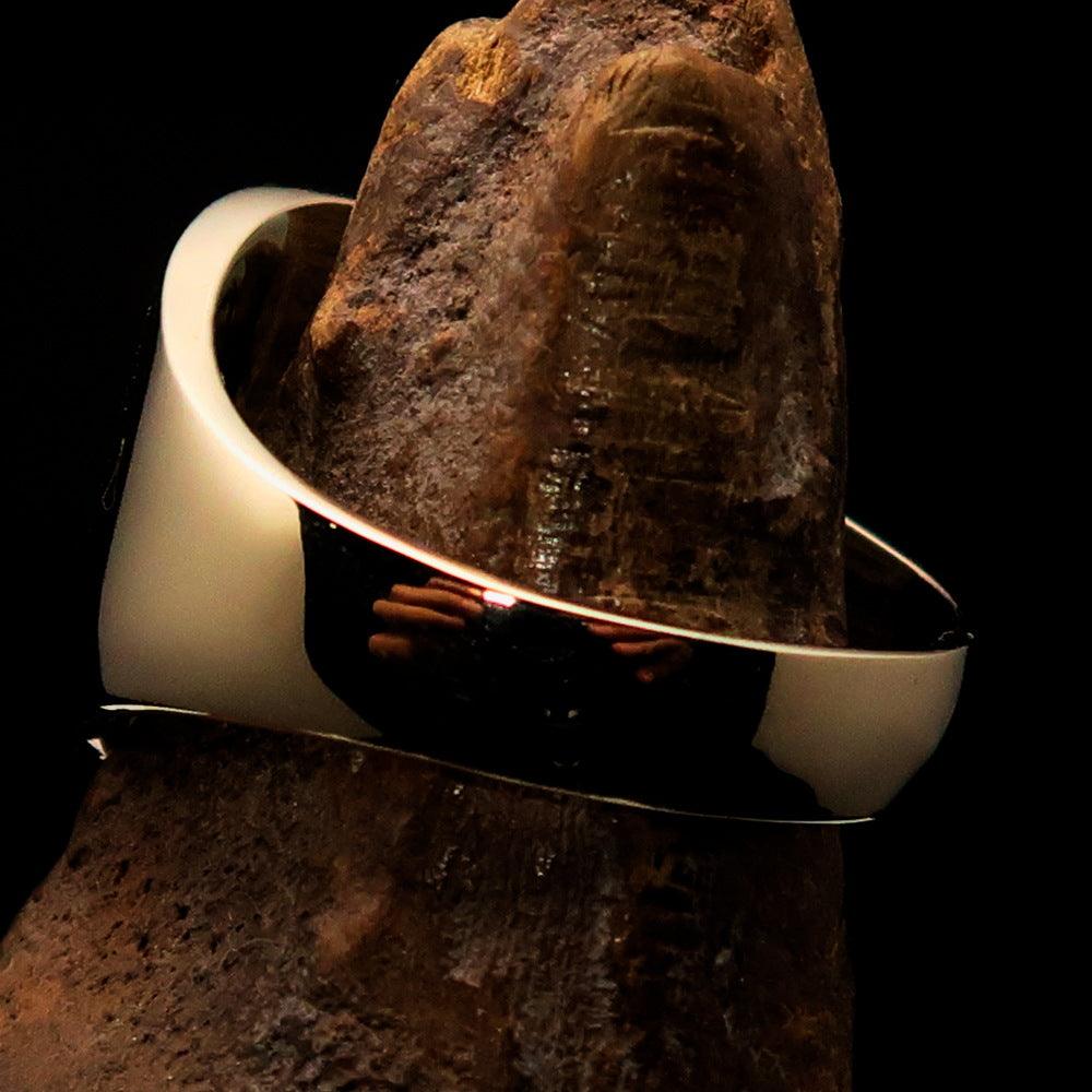 Knights Templar Ring - Black Solid Brass With Cross - Bricks Masons