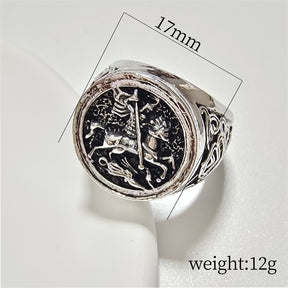Knights Templar Commandery Ring - Full Silver Plated - Bricks Masons
