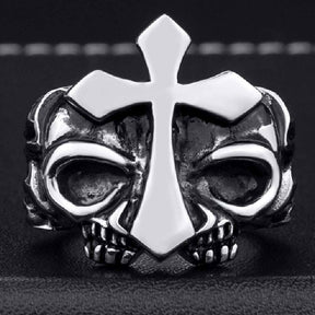 Knights Templar Ring - Medieval Motif Cross - Bricks Masons
