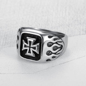 Knights Templar Ring - Square Signet - Bricks Masons