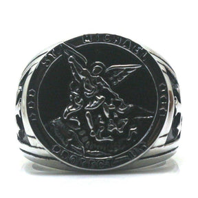 Knights Templar Ring - St. Michael Protect Us (Gold and Silver) - Bricks Masons