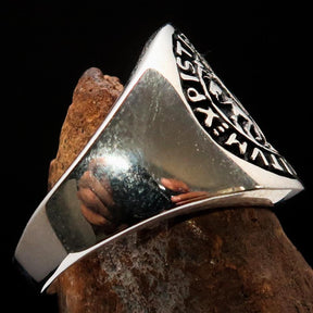 Knights Templar Ring - Sterling Silver Sigillum MilItum XPISTI - Bricks Masons