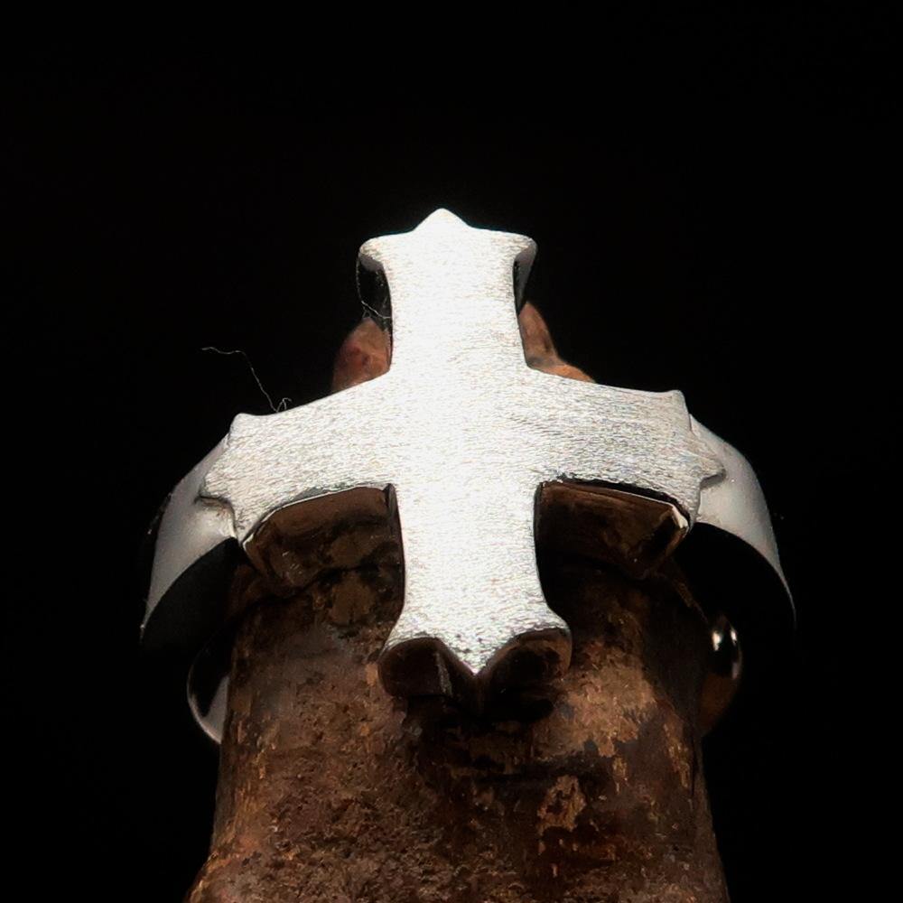 Knights Templar Ring - Templar Cross Sterling Silver - Bricks Masons