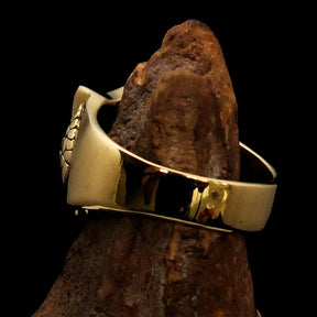 Knights Templar Ring - White & Red Templar Cross Brass - Bricks Masons