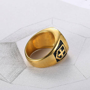 Knights Templar Ring - Zirconia - Bricks Masons