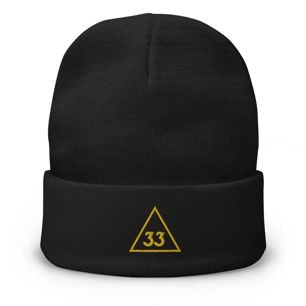 33rd Degree Scottish Rite Beanie - Golden Embroidery