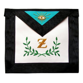 4th Degree Scottish Rite Apron - White, Sky Blue with Sprig Acacia Embroidery