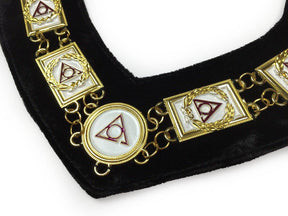 LOCOP Chain Collar - Gold Plated on Black Velvet - Bricks Masons