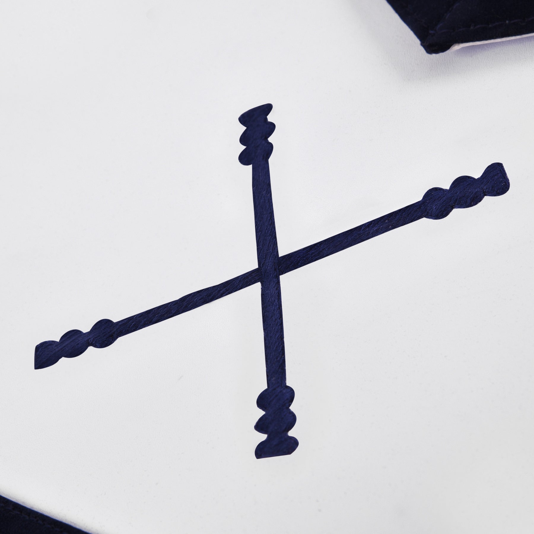 Marshal Blue Lodge Officer Apron - Kenton Lodge Navy Velvet With Silver Embroidery Thread - Bricks Masons