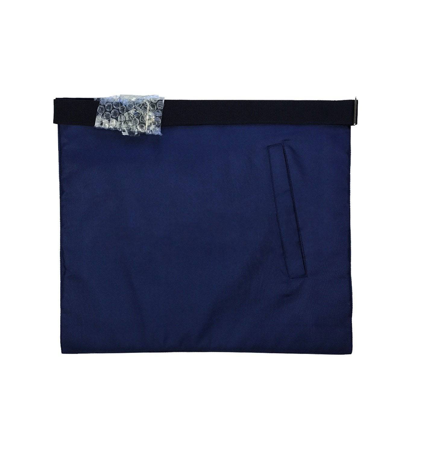 Master Mason Blue Lodge Apron - Navy Blue Hand Embroidery - Bricks Masons