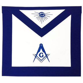 Master Mason Blue Lodge Apron - White & Navy Blue with Different Materials - Bricks Masons