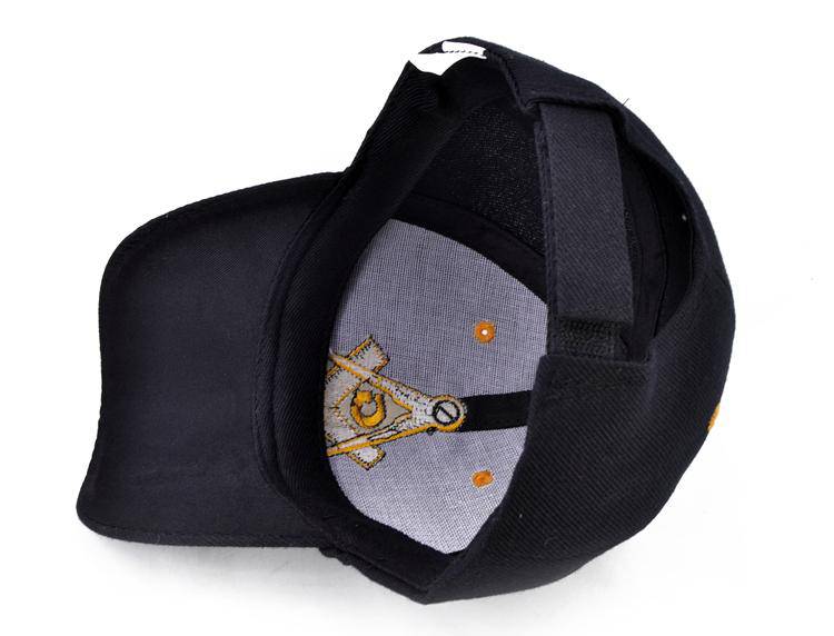Master Mason Blue Lodge Baseball Cap - Black with Golden Embroidery - Bricks Masons