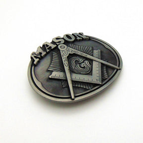 Master Mason Blue Lodge Belt Buckle - Square & Compass Multiple Colors - Bricks Masons