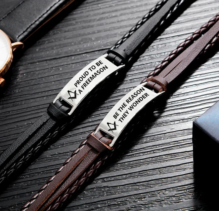 Master Mason Blue Lodge Bracelet - Black & Brown - Bricks Masons