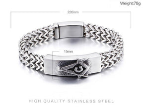 Master Mason Blue Lodge Bracelet - Interlaced Stainless Steel - Bricks Masons