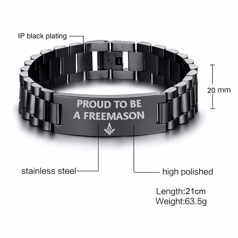 Master Mason Blue Lodge Bracelet - Stainless Steel - Bricks Masons