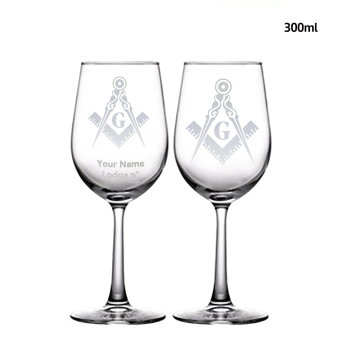 Master Mason Blue Lodge Champagne Flute - 2 Pieces Set - Bricks Masons