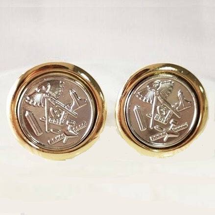 Master Mason Blue Lodge Cufflink - Square & Compass - Bricks Masons