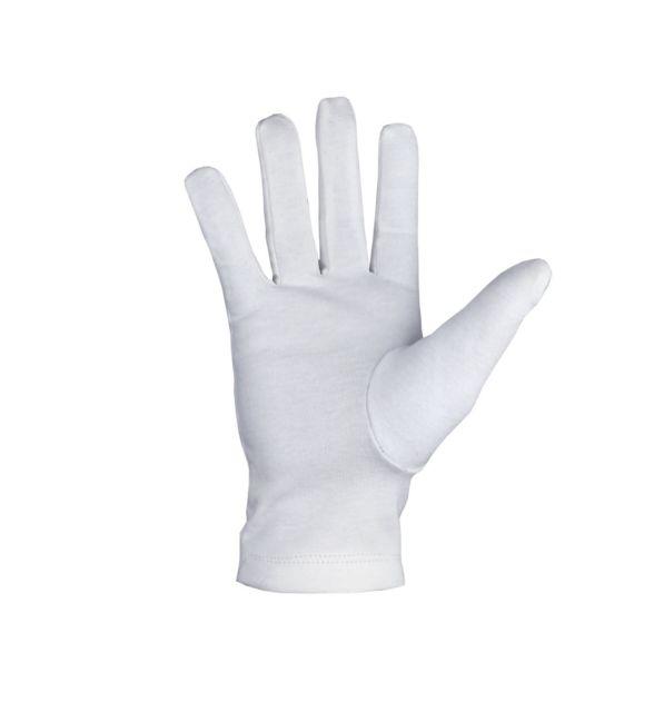 Master Mason Blue Lodge Gloves - White Cotton with Silver Square & Compass - Bricks Masons
