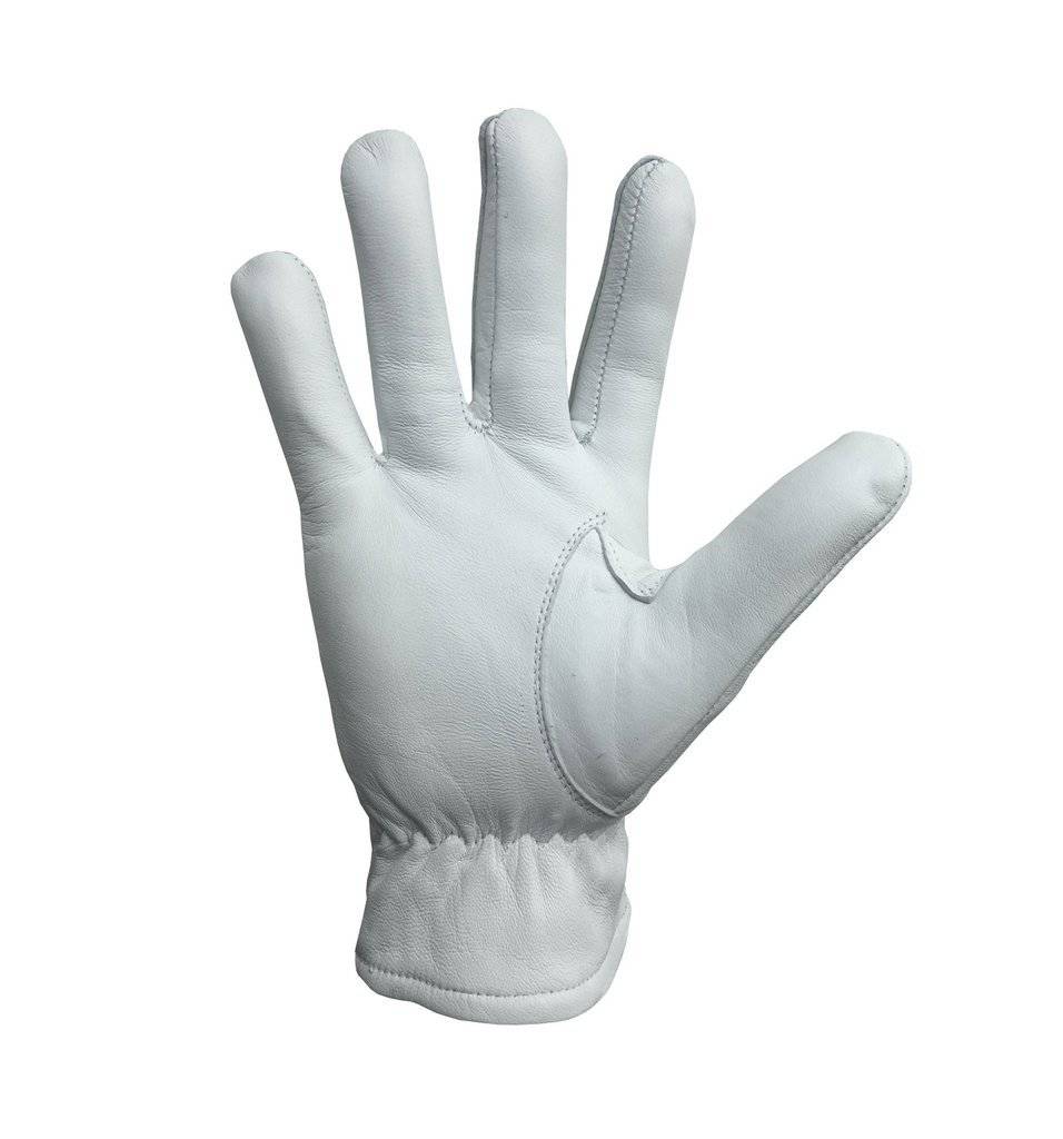 Master Mason Blue Lodge Gloves - White Leather with Square & Compass G - Bricks Masons