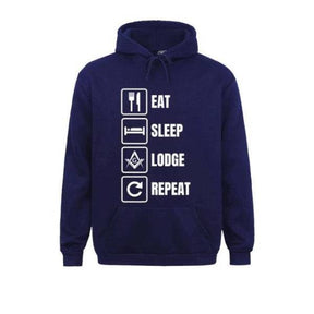 Master Mason Blue Lodge Hoodie - Eat Sleep Lodge Repeat Various Colors - Bricks Masons