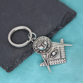 Master Mason Blue Lodge Keychain - All Seeing Eye - Bricks Masons