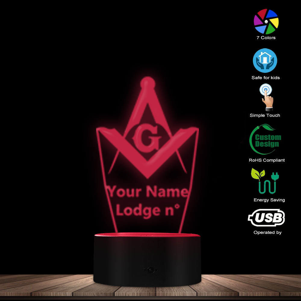 Master Mason Blue Lodge LED Sign - Various Colors - Bricks Masons